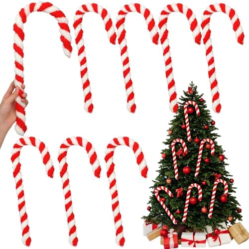 Leinuosen 8 Pcs 16'' Christmas Giant Candy Cane Ornaments Large R...
