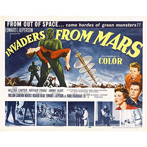 Affiche de film rétro Invaders From Mars pour décorer un salon ciné