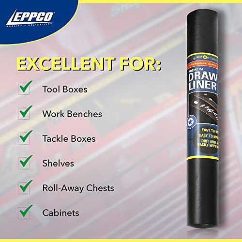 Eppco Enterprises Tool Box Drawer Liner 24-Inch Wide X 72” Long Non-Slip Tools Chest Mat, Black #TOP4