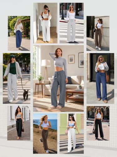 COPYLEAF Wide Leg Sweatpants Women Casual Baggy Sweat Pants with Pockets - image 6