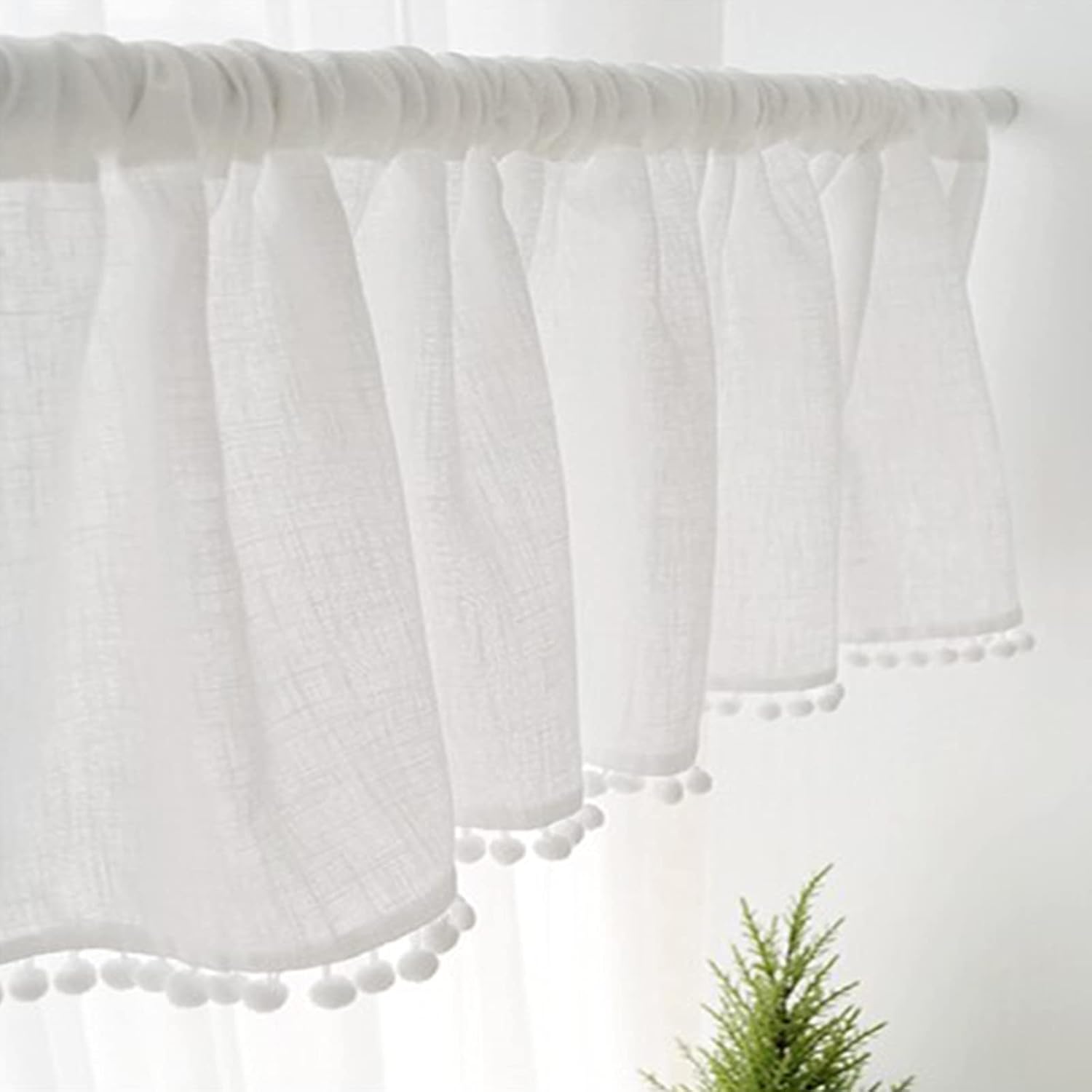 Modern Kitchen Curtain Short Curtain Valance,Short Blinds,Bistro Curtain for Kitchen,Bedroom,Country Style Window Curtain,Tier Curtains Cáfe Curtain Semi-darkening Curtains Made of Cotton and Linen
