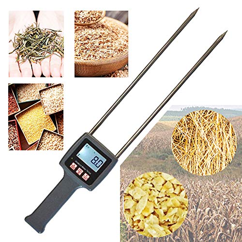 Huanyu Multifunctional Fibre Moisture Meter 0-80% Probe...