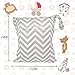 BESEGO 2Pcs Baby Wet and Dry Cloth Diaper Bags Organizing Pouches with 2 Zippered Pockets, Travel Laundry Bag for Cloth Diaper, Swimsuit, Bathing Suit, Breast Pump Parts (Gray Chevron and Owl)