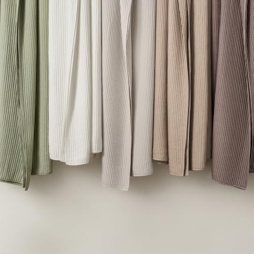 Image of EVERGRACEHOME Cotton Ribbed Matelasse Coverlet Set, King, Dried Sage | Soft Lightweight Bedspread, 3 Pieces, Breathable Cozy Oversized Quilted Bedding Set for All Seasons, with 2 Pillow Shams