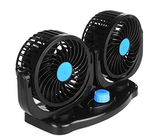 Image of WolkomHome Car Fan 12 Volt hi speed 12V 360 Degree All-Round Adjustable Auto Air Cooling Dual Head Fan Low Noise Auto Cooler Air car fan 12 volt hi speed cooler for all cars