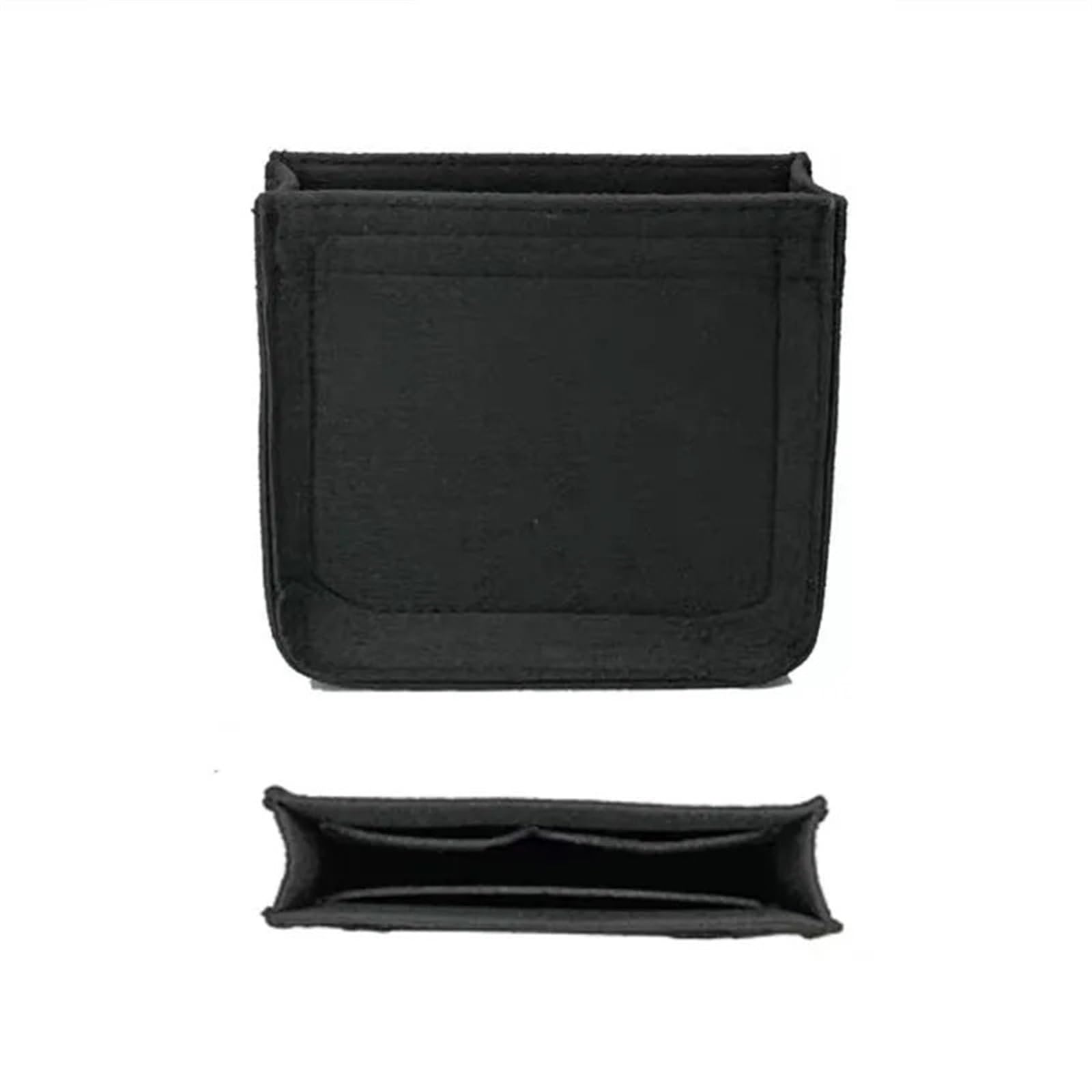 Innentasche Aus Filz 2 Stück Einsatzbeutel aus Filz, Organizer for Make-up, Handtaschen, Organizer for Reisen, innere Geldbörse, tragbare Kosmetiktaschen Zur Aufbewahrung(Black,Medium)