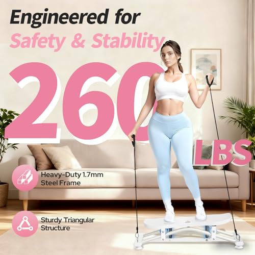 Image of ZCMHAXJ Balance Board for Adults, Ski Machine Exercise Equipment with Resistance Bands, Rock Stepper Featuring LCD Monitor, Portable Wobble Board or Full Body Workout at Home Gym