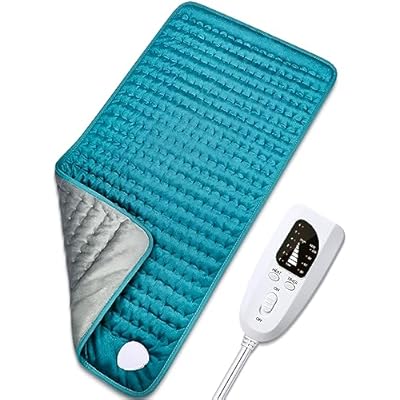 Electric Heating pad for BackShoulderNeckKneeLeg Pain, Cramps and Arthritis Relief, 6 Fast Heating Settings, Auto-Off, Machine Washable, Moist Dry Heat Options, Extra Large 16x30