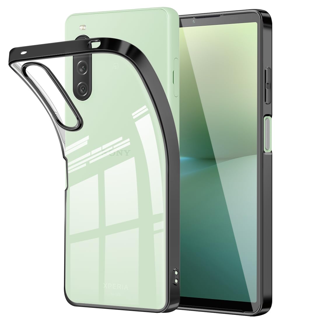 SONY Xperia 10 V 本体 ブラック 保護クリアケース付 ソニー純正 Xperia 10 V Style Cover with Stand ブラック XQZ