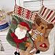 CaiYuanGJ 2 Stück Flachs Nikolausstrumpf, Nikolausstrumpf Zum Befüllen, Weihnachtsstrumpf Set, Nikolausstrumpf Set, für Kamin Kinder Weihnachtsfeier Dekorieren (Weihnachtsmann und Schneemann)