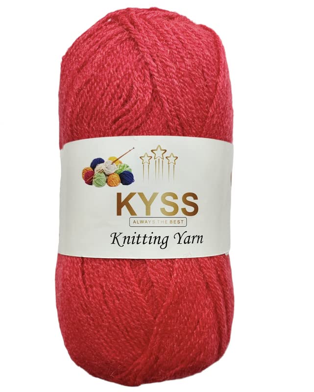 KYSS Bluebell 200 GM (1 Ball, 100 GM Each) Wool Ball Hand Knitting Wool/Art Craft Soft Fingering Crochet Hook Yarn, Needle Acrylic Thread Dyed Shade No-24