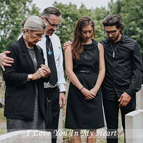 Fumete 6 Pcs Ashes Necklace Urn Necklace For Ashes Cremation Necklace For Ashes Urn Jewelry For Human Ashes Memorial Ashes Necklace For Men Women Pendant (Lake Blue) #TOP5