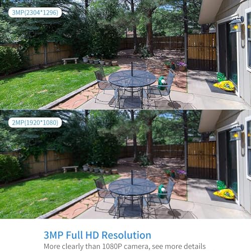 Image of Hiseeu Camera Add on 2 Pack 3MP Outdoor Wireless Security Camera,Waterproof Outdoor Indoor 3.6mm Lens IR Cut Day & Night Vision, Plug-in Camera, Compatible 10CH Wireless Security Camera System