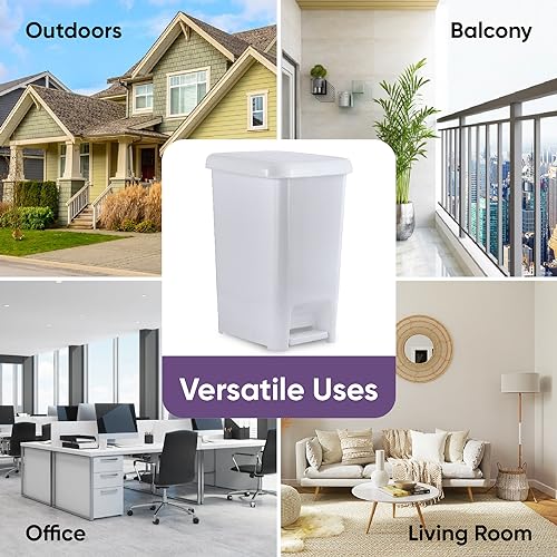 Caneca de basura plástica Superio 6.5 gal rectangular miniatura 4