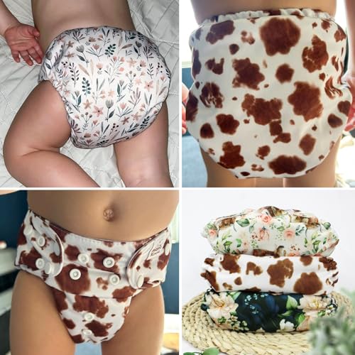 Mama Koala 3.0 Pocket Cloth Diapers for Babies with AWJ Lining, 6 Pack with 6 5-Layer Natural Cloth Diaper Inserts - Reusable and Washable Pocket Diapers(A-A Special Set)