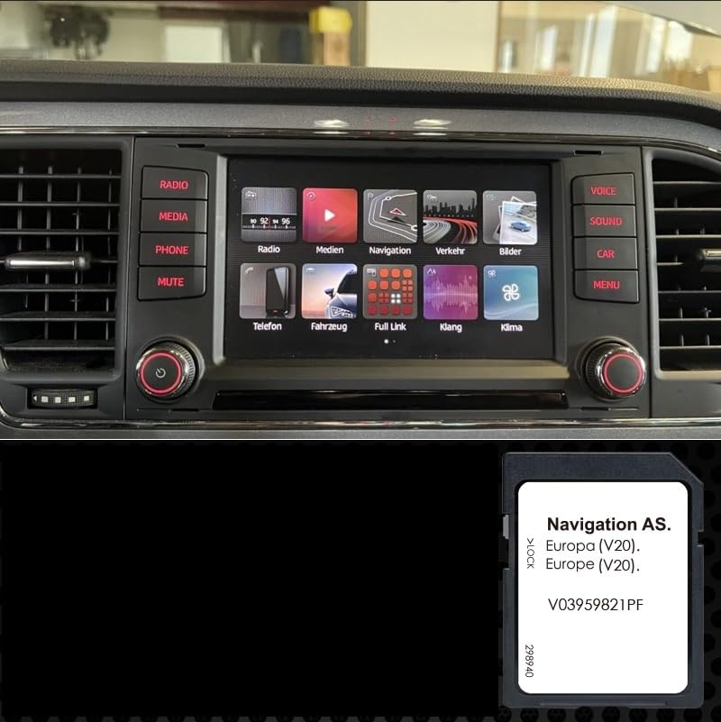 Carte SD Navigation GPS Europe - v20 ECE 2025 - V03959821PF - Compatible avec Seat Discovery Media 2 - MIB2 - Navigation AS - 32 GB