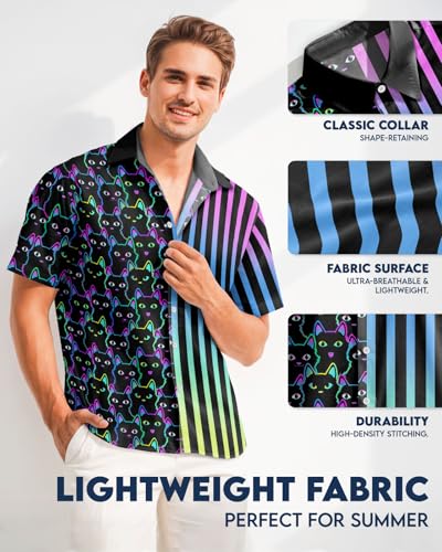 Image of 99TIMORO Fathers Film Button Down Shirt for Men, Funny Hawaiian Short Sleeve Top, Summer Beach Gifts