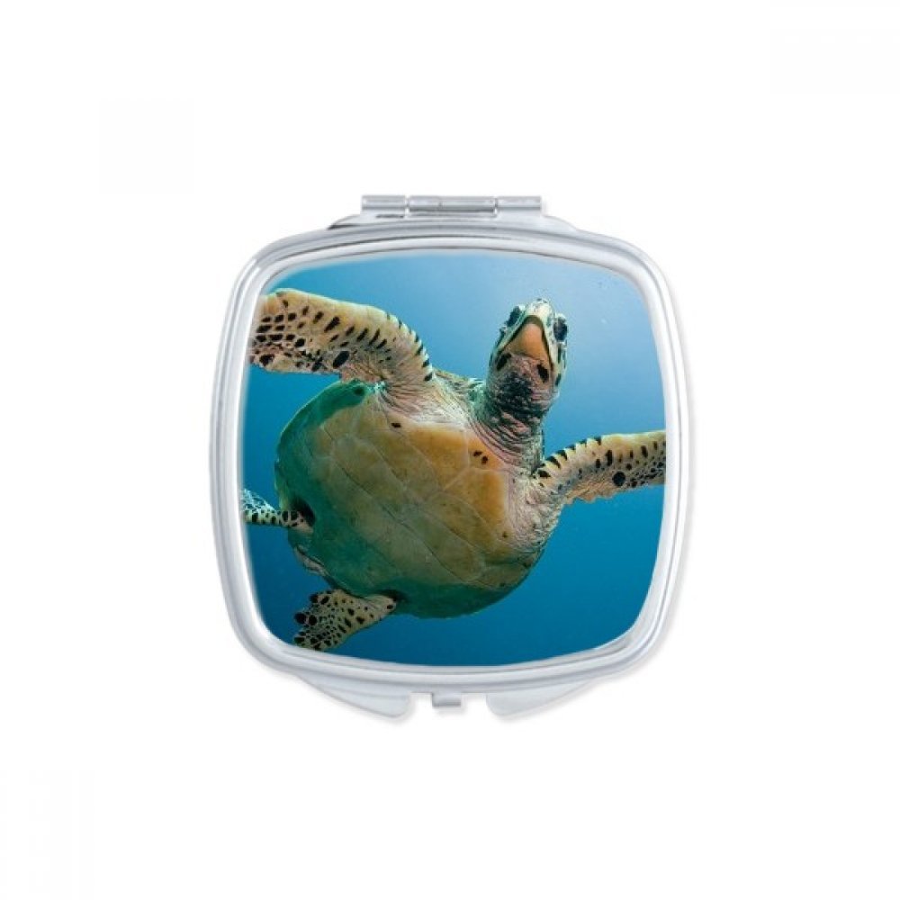 Miroir de poche tortue océan bleu compact et mignon pour retouches maquillage
