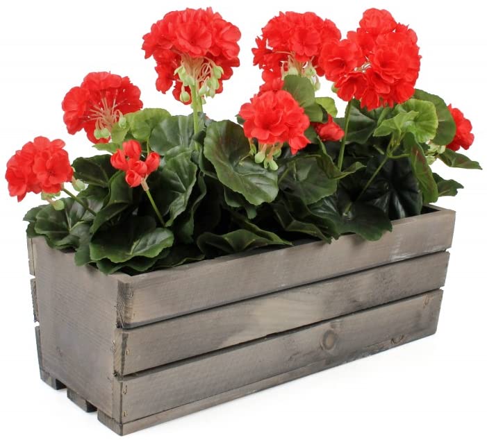 KOTARBAU® Blumenkasten Kräuterkasten aus Holz Langer Balkon-Blumenkasten(400x180x150 mm Grau