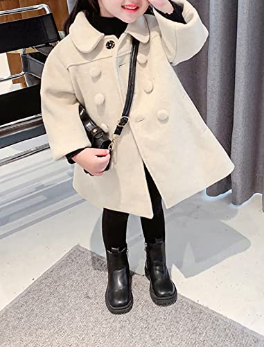 CM C&M WODRO Girls Dress Coat Kids Winter Warm Jacket Long Sleeve Button Trench Coat Pocket Long Peacoat Outerwear 2-7 Years2