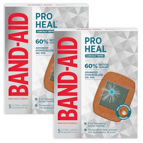 Band-Aid XL Pro Heal Hydrocolloid Gel Pads, 5ct, 2 boxes, buy 2 to save more