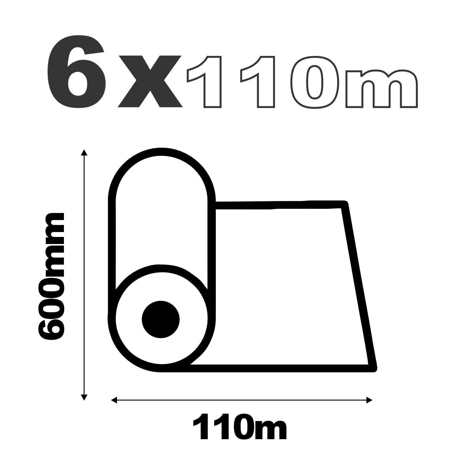 Renova Rollos de Camilla | 6 rollos de 110 metros | 600mm de ancho | 1 Capa | Certificado Ecolabel