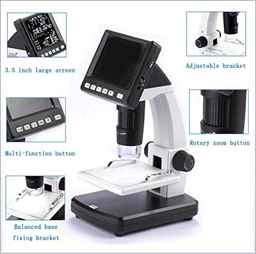 HJJH Einstellbare LED-Licht Videokamera Mikroskop, 3,5-Zoll-Bildschirm, Unterstützungs-USB-Anschluss Computer und TV… – Bild 3