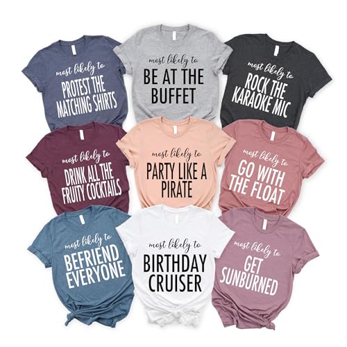 Most Likely to Cruise Shirts, Family Cruise T-Shirts, Funny Cruise Tee, Matching Cruise Shirt, Group Cruise Apparel, Family Vacation Shirt Black