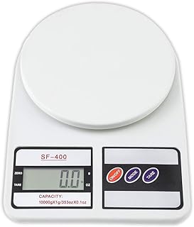 Btag SF-400 Digital Kitchen Weighing Scale | 10Kg x 1g Precision | Food Scale with LCD Display for Cooking, Baking, Meal Prep & Healthy Diet | Compact Electronic Weight Machine for Home Use.(White)