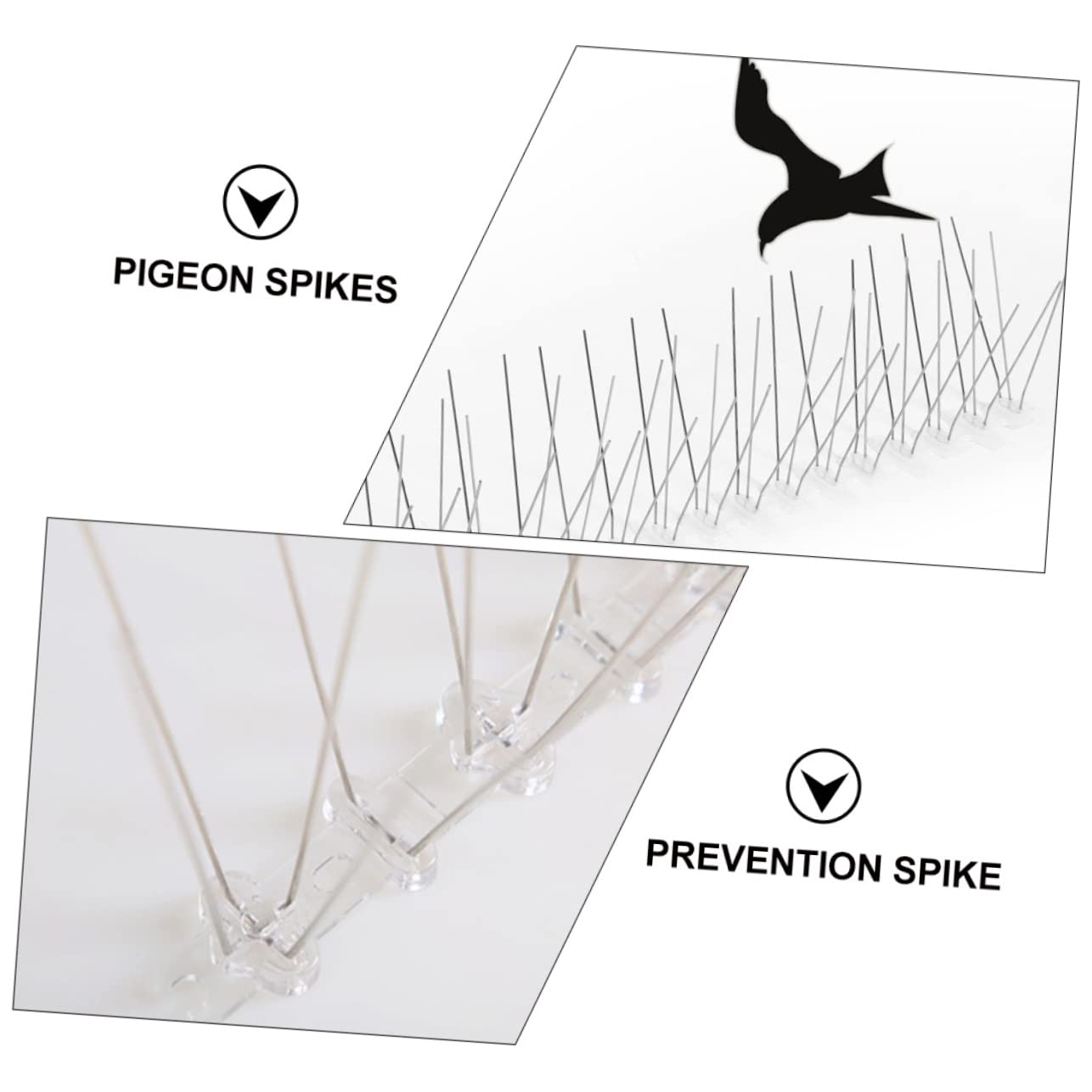 14pezzi Strisce Spike in Acciaio Inox per Recinzioni Anti-piccioni per Deterrenza di Piccioni e Uccelli per Tetti Camini e Superfici Curve