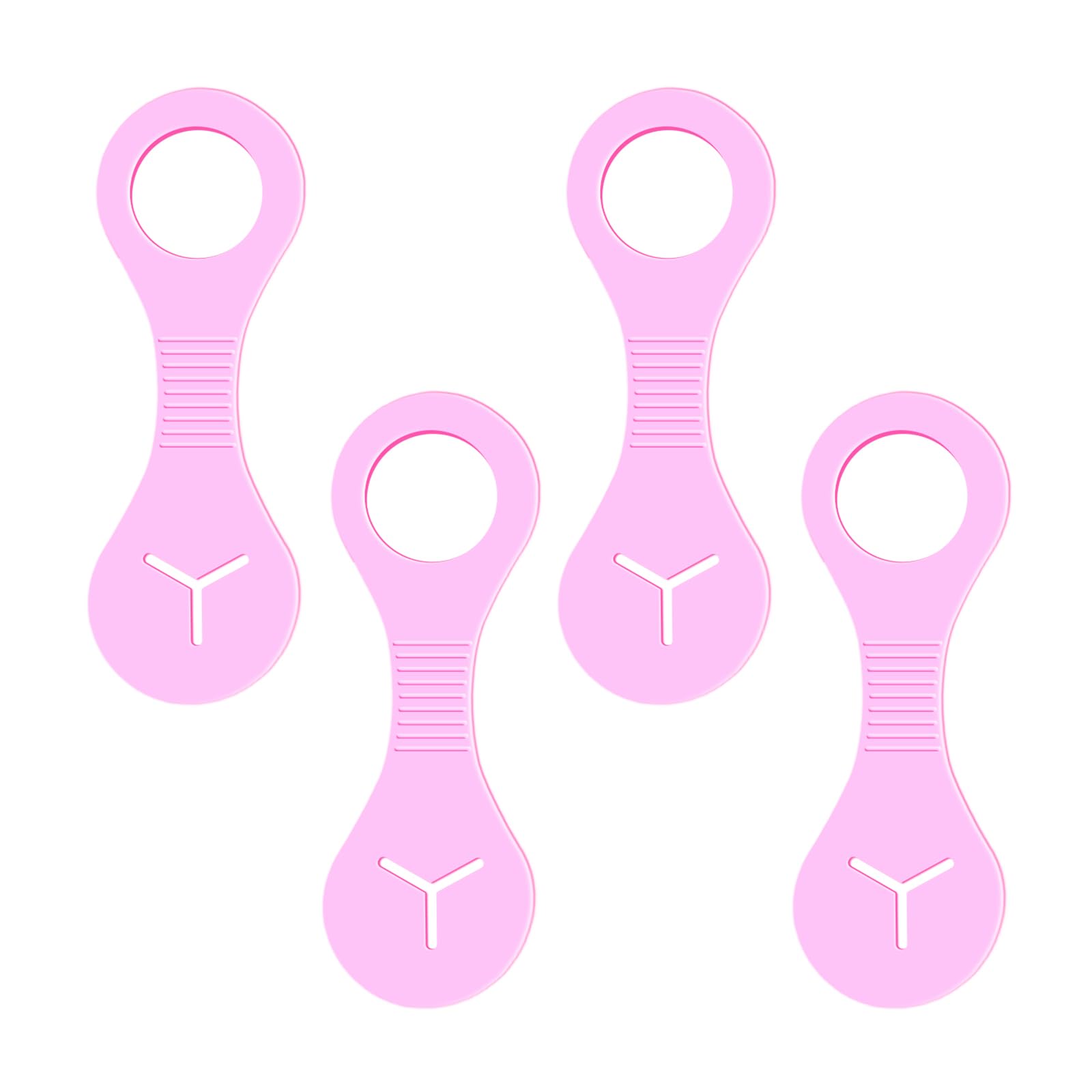Wumuzai Pink 4 Pack Dog Poop Bag Holders For Leashes, Hands Free Waste Bag Holder, Poop Bag Carrier For Leash, Pet Doggy Puppy Bag Holder, Doggie Poop Bag Leash Clip (Pink)