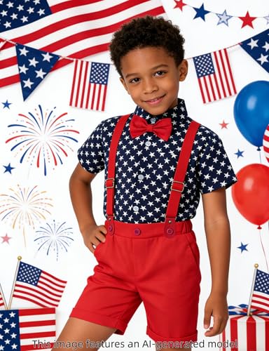 Image of A&J DESIGN Baby Boys Gentleman Suit, 2Pcs Outfit Shirt & Pants