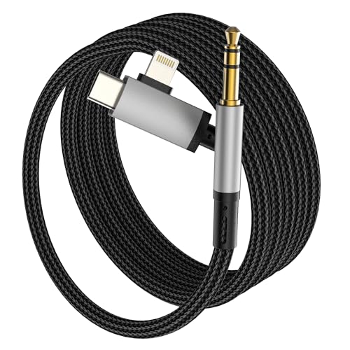 Aux - USB C LightningA_v^[ iPhone 17 16 15 14 13 Pro Max (1M) wbhzP[uWbN 3.5mm I[fBI J[ hO ⏕wbhZbg y iPodp iPadp Apple Sa