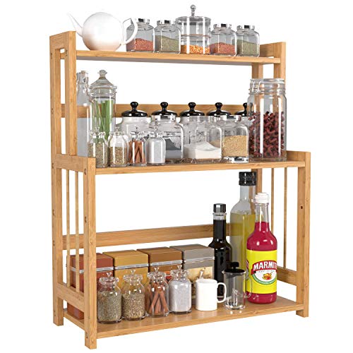 Bamboo Spice Rack Bottle Jars Holder - //coolthings.us