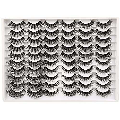 30 Pairs False Lashes Wholesale 6 Styles Mixed 3D Fluffy Volume Faux Mink Eyelashes 16-17MM Medium Lashes Pack