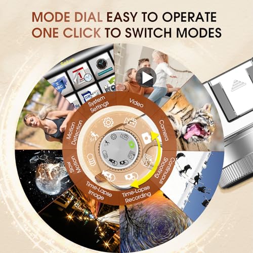 Upgraded 4K Digital Camera with SD Card Autofocus,48MP Point and Shoot Camera with Flash Viewfinder & Dial,Vlogging Camera Anti-Shake,16X Zoom Portable Travel Camera,2 Batteries - Image 5