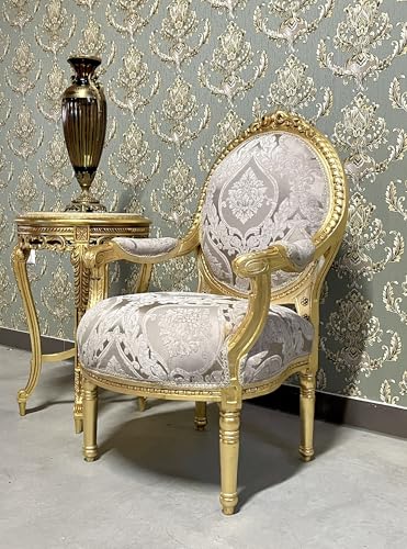 CasAmin Home & Living Gold Lounge Sofa Set, Retro Barock Rokoko Stil, Couch Set für Wohnzimmer Heimdekoration für Hotel Lounge – Bild 8