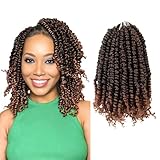 Passion Twist Hair 10 Inch 7 Packs Pre-twisted Short Passion Crochet Twist Hair Pre-Looped Crochet Passion Twist Soft Braids,T30(Ombre Light Brown)