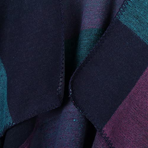 Bonarty Cardigã de xale aberto com poncho de poncho moderno moderno retrô - roxo, conforme descrito