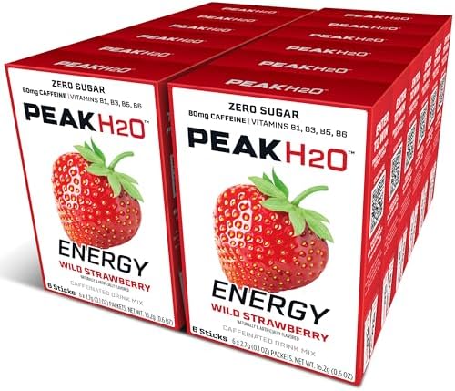 PeakH20 Electrolytes Powder Hydration Packets | Strawberry | 72 Servings | Sugar Free Water Flavor Packets for Workout Recovery