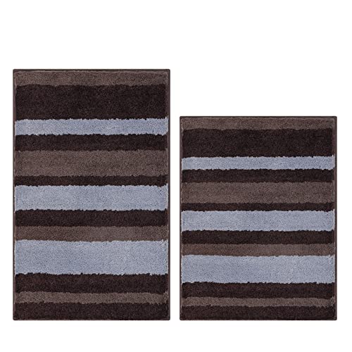 HEBE Non Slip Shag Microfiber Shower Bath Rug Absorbent for Bath Mat, Machine Washable Bathroom Floor Carpet 26