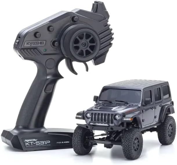 Kyosho 1/28 Mini-Z 4 Wheel Drive Jeep Wrangler Rubicon RTR 8 AAA Batteries not inlcuded Granite RS KYO32521GM