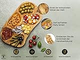SOLTAKO La Rustica - Große rustikale Snackschale aus Olivenholz Dipschale Tapasteller Schale Holz Olivenholz Holzschale Salatschüssel Brotschale für Tapas