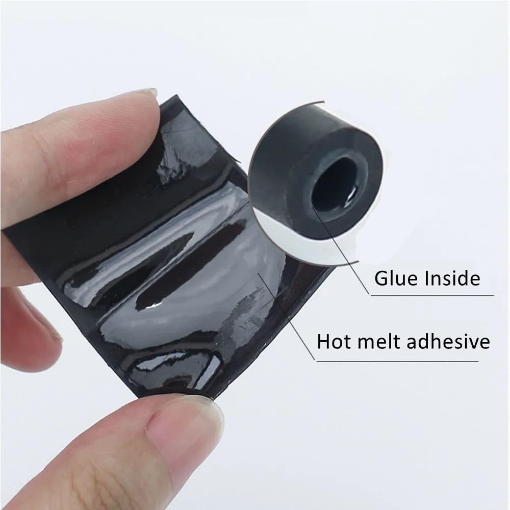 Guaina termorestringente impermeabile, Tubo termorestringente a doppia parete con colla rapporto 3:1 diametro 1,6-120 mm nero(90MM*1METER)