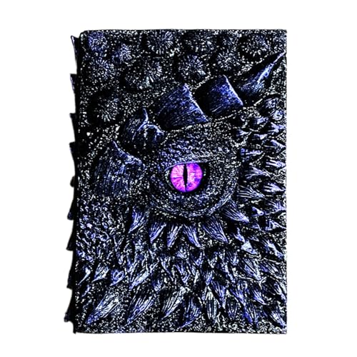Journal en relief œil de dragon en cuir vintage rigide fait main