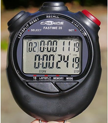 Fastime 20 Water Resistant Case Dual Display Pacer/Time Hand Timer Stopwatch