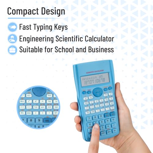 Image of Mr. Pen- Scientific Calculators, Blue, 2 Line Display, Fraction and Statistics Calculator for School, College and High School