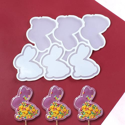 mostsom Sweet Rabbit Epoxy Lollipop Mold Diy Handmade Chocolate Silicone Mould Cake Decorating Tools Kitchen Fondant 2pcs (N_Rabbit)