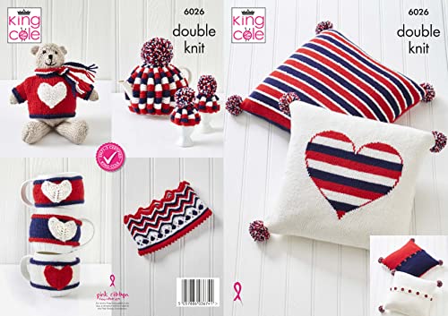 King Cole DK Knitting Pattern Union Jack Theme Teddy Cushion Crown & Tea Cosy (6026)