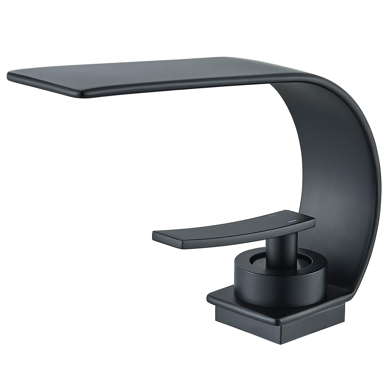Rubinetto a cascata per bagno in acciaio inox, miscelatore monocomando con acqua calda e fredda, a risparmio energetico, nero